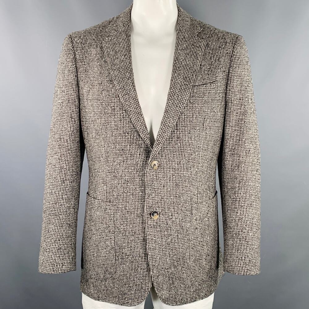 SUIT SUPPLY Size 46 Grey Charcoal Tweed Wool Blend Coat